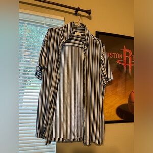 black & white shirt sleeve button up